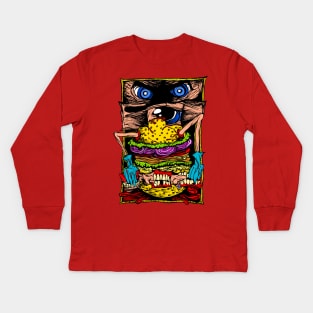 Cheeseburger on crack Kids Long Sleeve T-Shirt